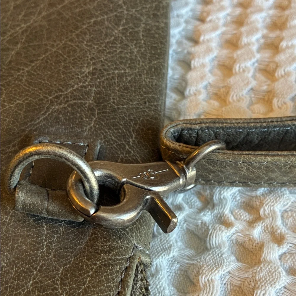 Gorgeous Gray Leather Day & Mood Laptop Bag With Dust Bag- Like New